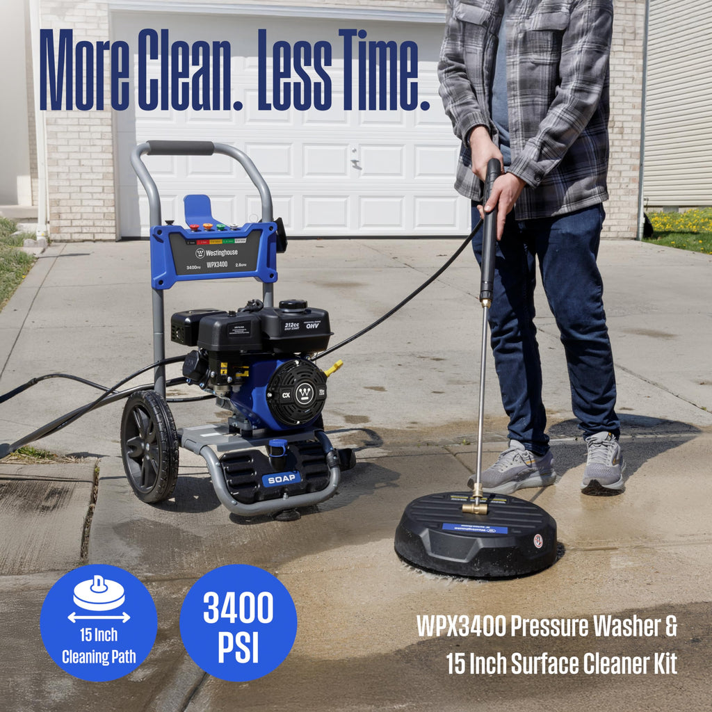 Westinghouse WPX3200 Gas Pressure Washer, 3200 PSI and 2.5 GPM, Onboard Soap Tank, Spray Gun and Wand, 5 Nozzle Set, for Cars/Fences/Driveways/Homes/Patios/Furniture