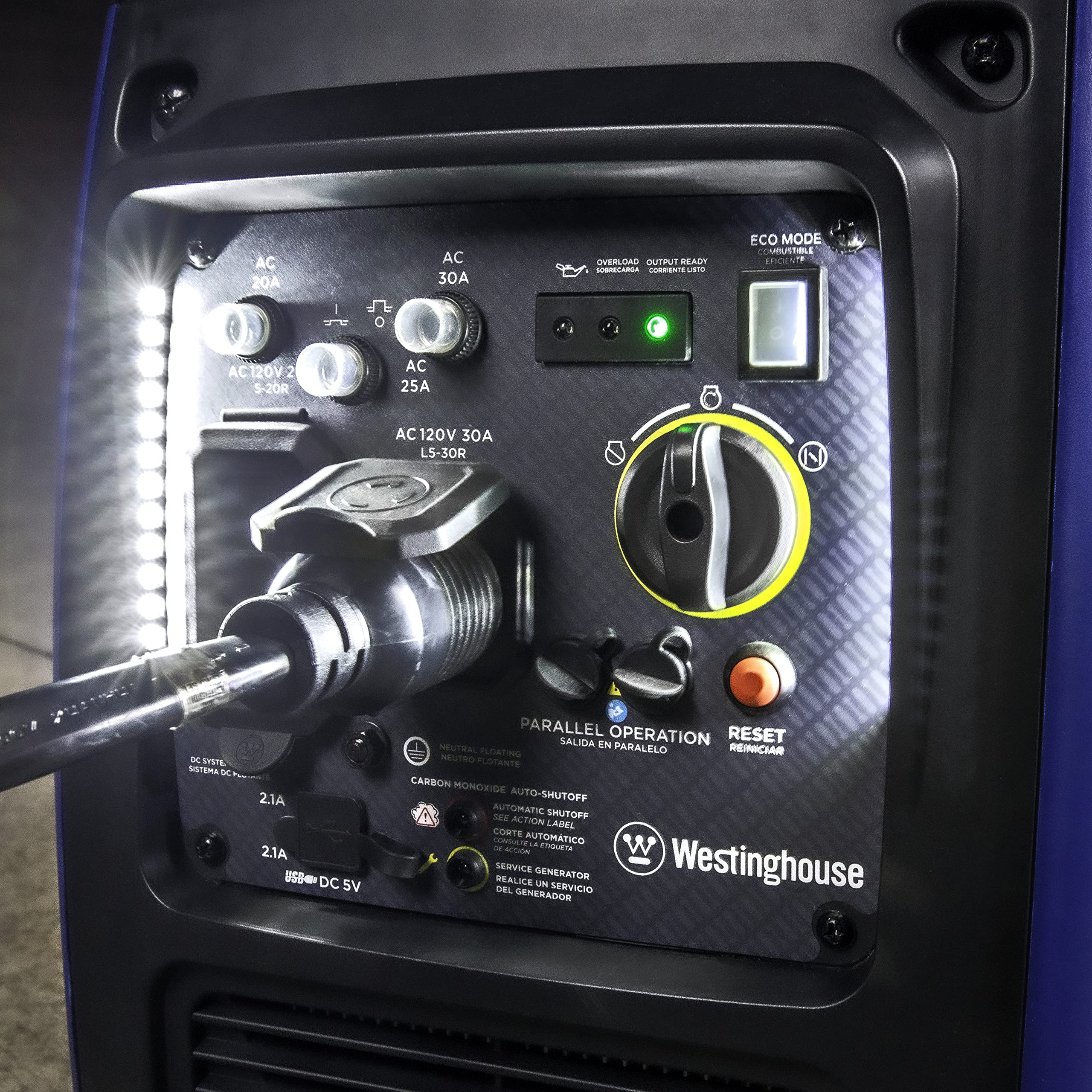 Westinghouse 5000 Peak Watt Super Quiet Portable Inverter Generator, Remote Electric Start with Auto Choke, Wheel & Handle Kit, RV Ready, Gas Powered, Parallel Capable