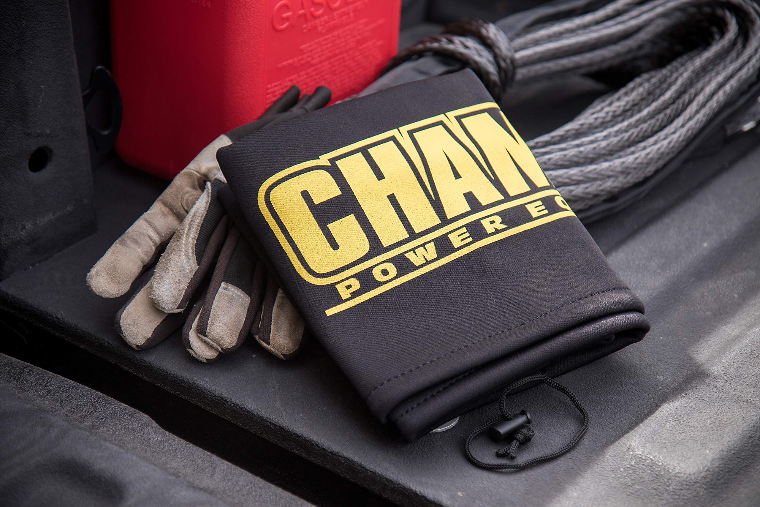 Champion Power Equipment 18034 Weather-Resistant Neoprene Storage Cover for Winches 8000-12,000 lb. with Speed Mount Hitch Adapter