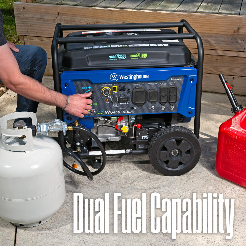 Westinghouse 12500 Watt Dual Fuel Home Backup Portable Generator, Remote Electric Start, Transfer Switch Ready, Gas and Propane Powered