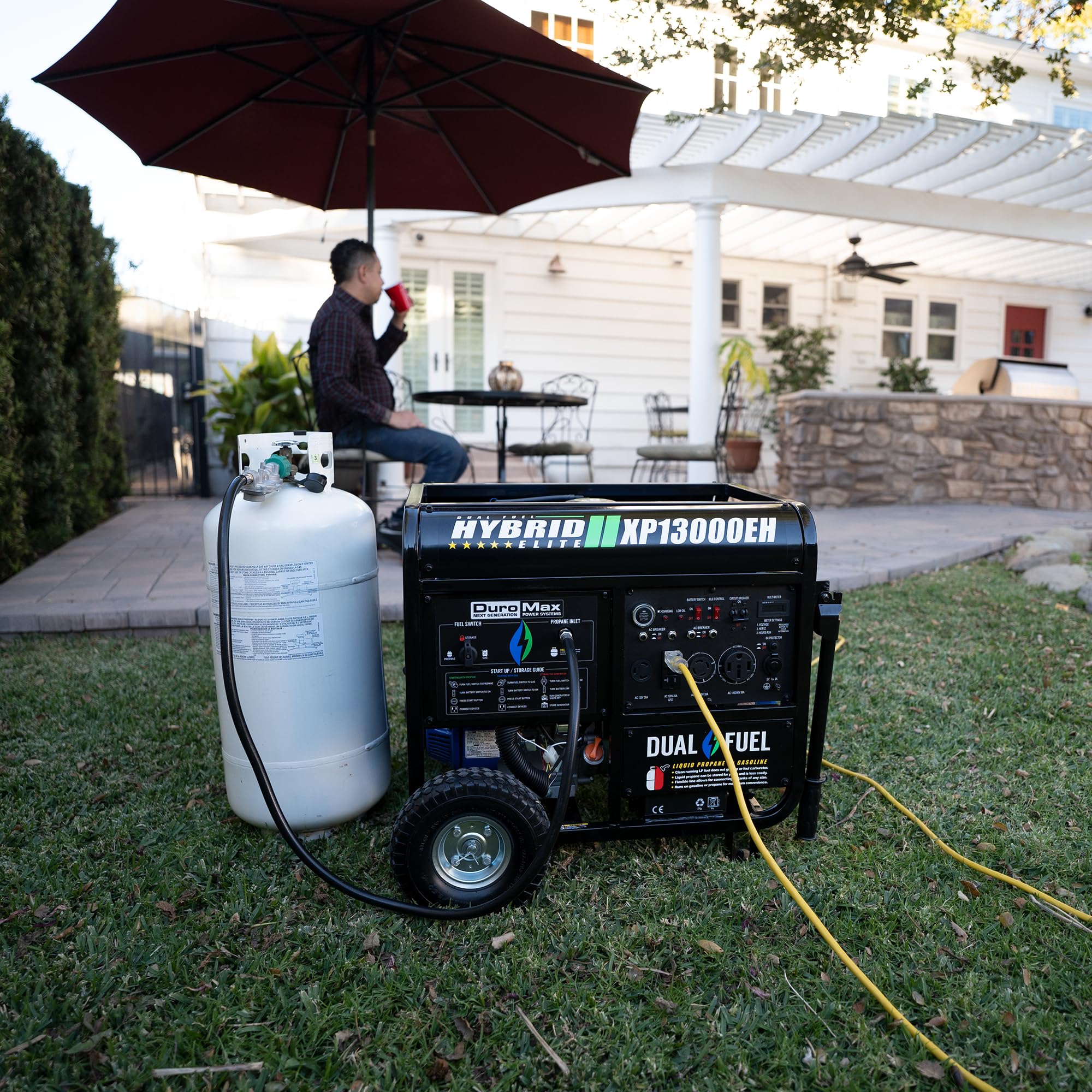 DuroMax XP5500EH 5,500-Watt Dual Fuel Portable Generator - Gas & Propane, Electric Start, RV & Emergency Ready